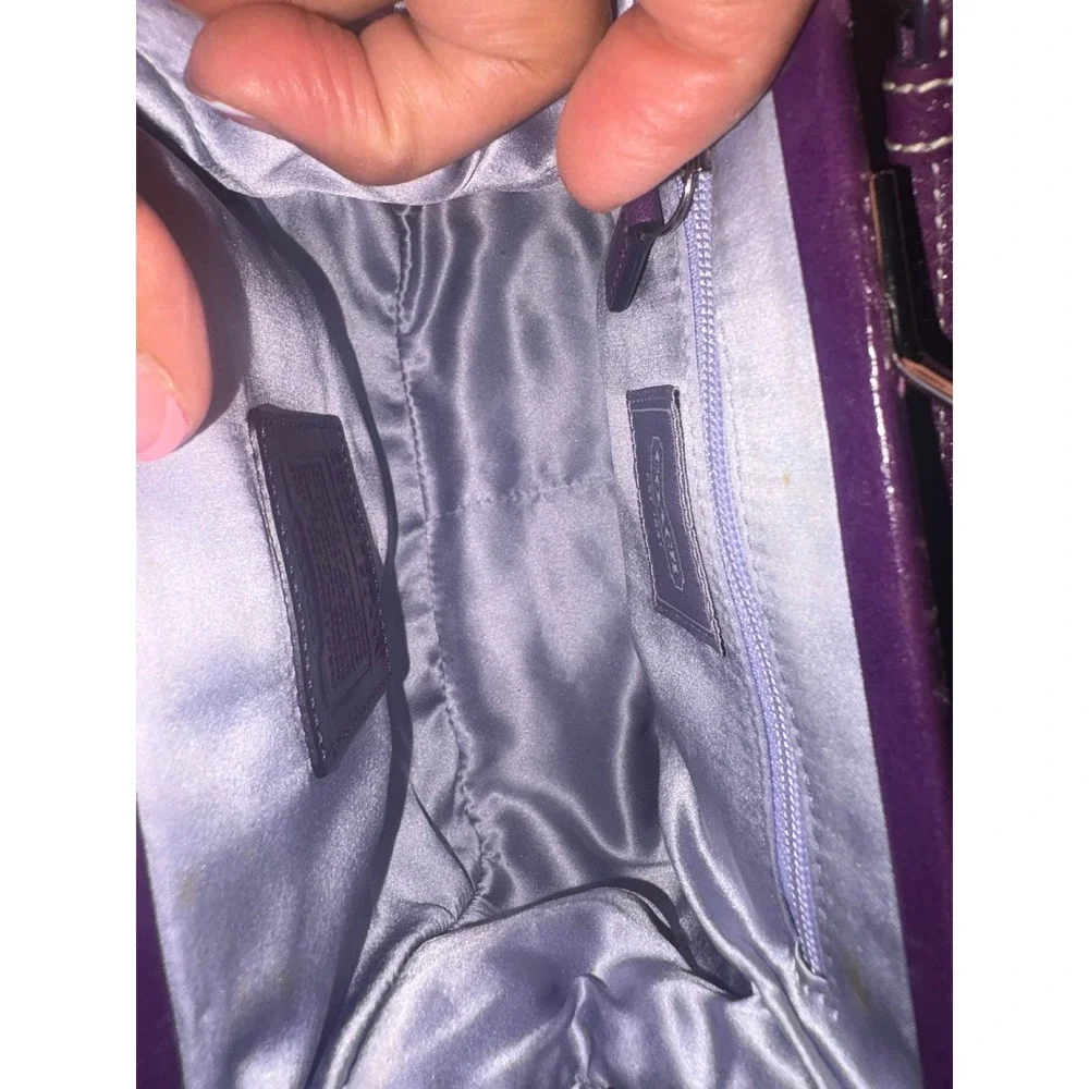 Coach 3582 Purple Op Art Kisslock Satchel Y2K Rare Buckle Bag Authentic